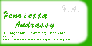 henrietta andrassy business card